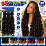 3X French Curl Braiding Hair – 22 Inch Pre-Stretched Curly Braids - Image 2