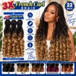 3X French Curl Braiding Hair – 22 Inch Pre-Stretched Curly Braids - Image 5