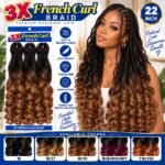 3X French Curl Braiding Hair – 22 Inch Pre-Stretched Curly Braids - Image 4