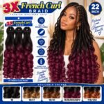 3X French Curl Braiding Hair – 22 Inch Pre-Stretched Curly Braids - Image 3