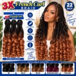 3X French Curl Braiding Hair – 22 Inch Pre-Stretched Curly Braids - Image 6